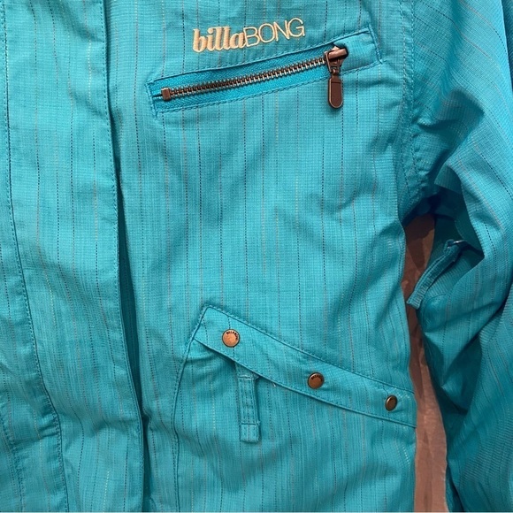 BILLABONG Caltyr Girls Teal Hoodie Ski Snowboard Jacket Size Medium - Picture 4 of 10